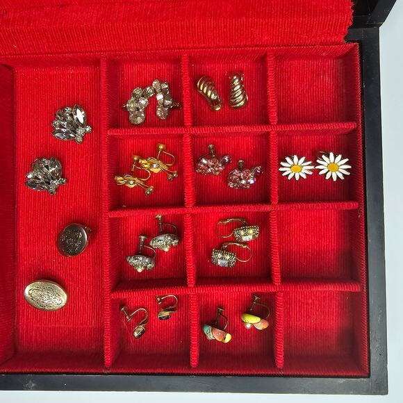 JEWELRY Vintage EARRINGS 14 Pair Screw Clip and BOX Bundle Lot Art Nouveau - Picture 4 of 12